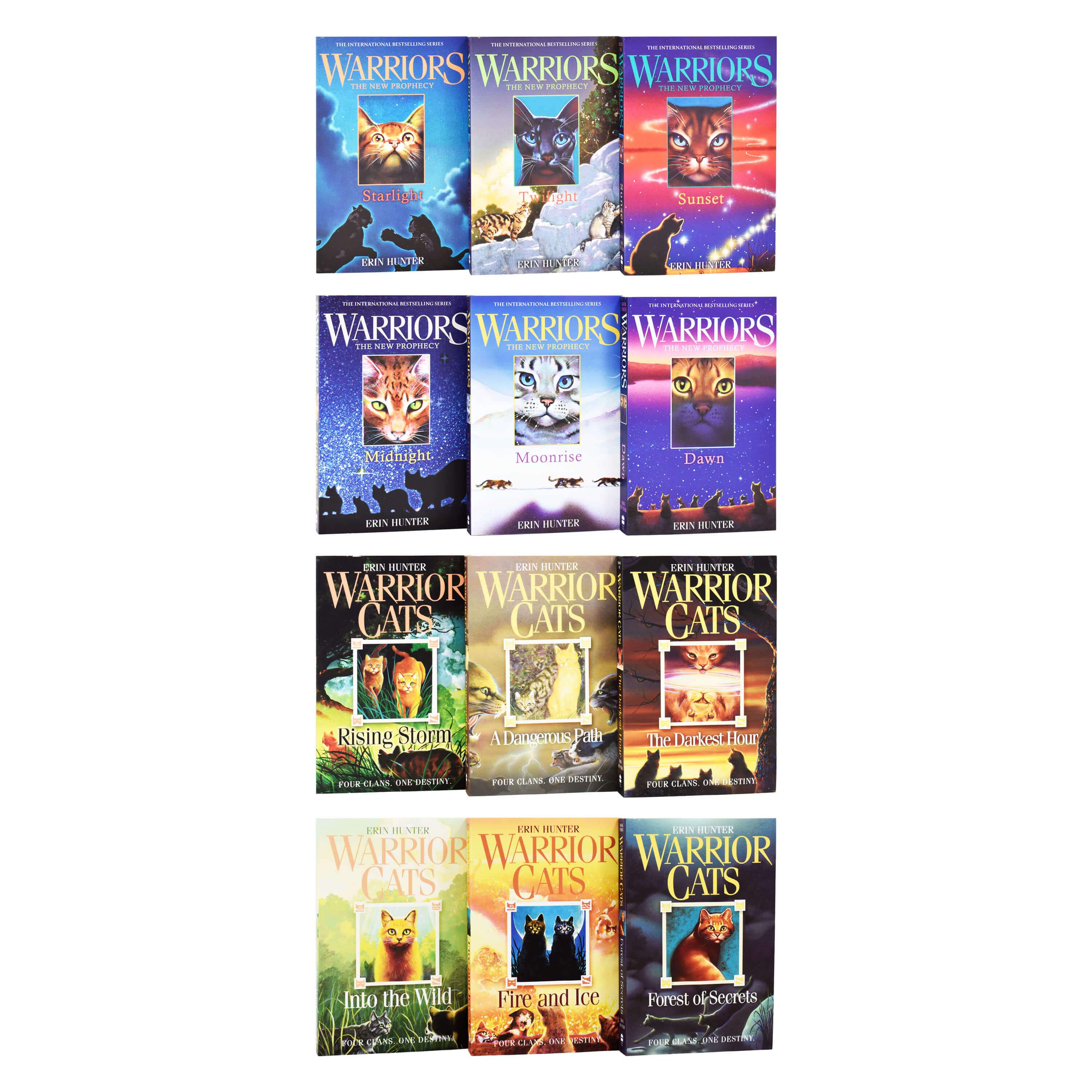 Warrior Cats Series 1 And 2 - The Prophecies Begin And The New Prophecy By  Erin Hunter 12 Books Set 