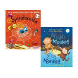 Julia Donaldson 2 Books Children Collection Paperback Night Monkey, Spinderella - St Stephens Books