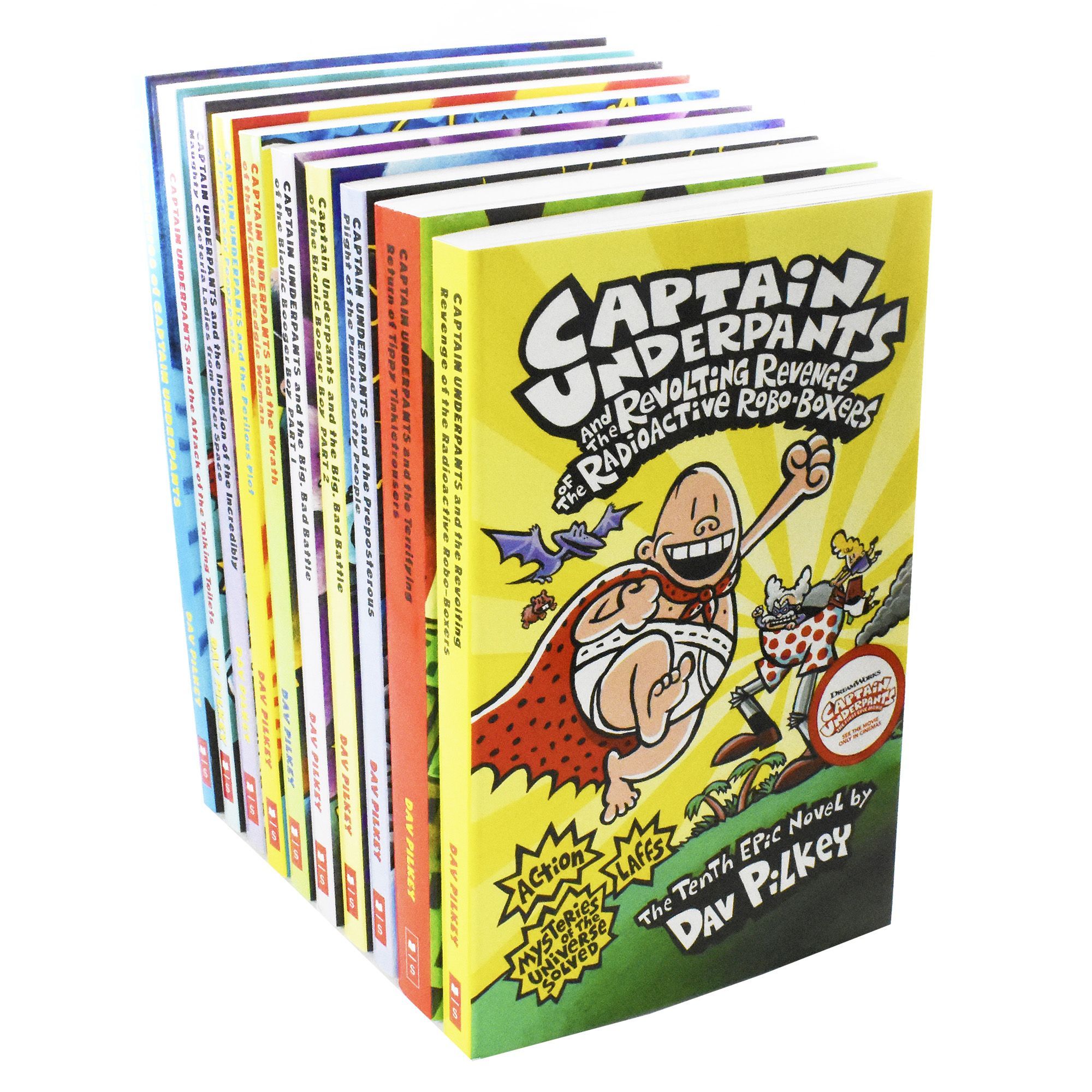 Captain Underpants 10 Book Set by Dav Pilkey - Ages 7-9 - Paperback – Just  Kids Books CA